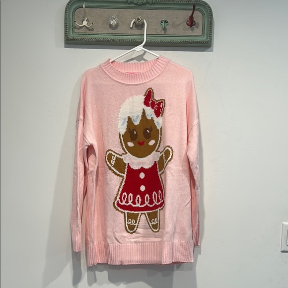 Dolls Kill Pink Gingerbread Cookie Girl Oversized Sweater Womens size xs/s new - Picture 1 of 6